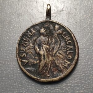 MEDALLA RELIGIOSA ROMA SIGLO XVIII SAN PEDRO Y SANTA HELENA BRONCE