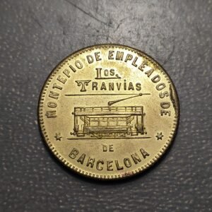 ESPAÑA FICHA COOPERATIVA DE TRANVIAS BARCELONA 10 CENTIMOS 1916