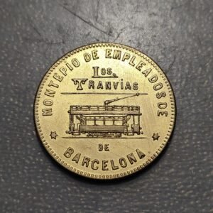 ESPAÑA FICHA COOPERATIVA DE TRANVIAS BARCELONA 10 CENTIMOS 1916