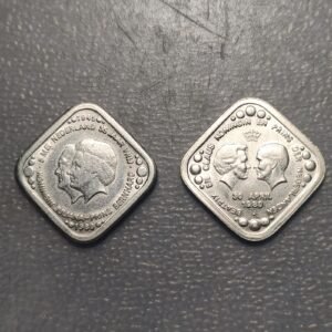 NETHERLANDS PAISES BAJOS LOTE DE 2 MONEDAS CONMEMORATIVAS