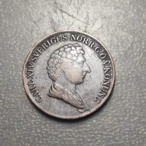 SUECIA SWEDEN CARL XIV 1 SKILLING BANCO 1842 BC+