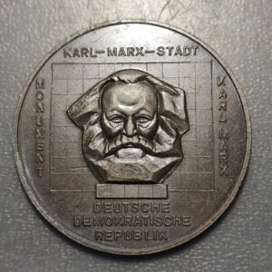 ALEMANIA DEMOCRATICA DDR SAJONIA SACHSEN CHEMNITZ KARL MARX STADT MEDALLA 60mm