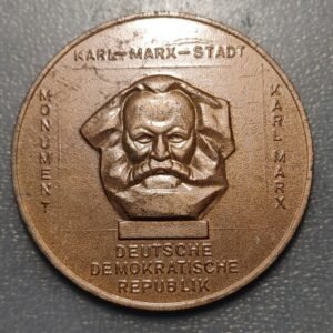 ALEMANIA DEMOCRATICA DDR SAJONIA SACHSEN CHEMNITZ KARL MARX STADT MEDALLA 60mm