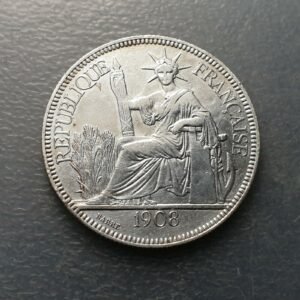 FRENCH INDOCHINA INDOCHINE 1 PIASTRE 1908 A