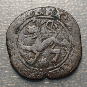 SPAIN LA CORUÑA FERDINAND & ISABELA CATHOLIC KINGS 2 MARAVEDIS ND (1474-1504)