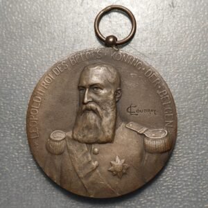 BELGICA BELGIUM BRUSELAS LEOPOLD II MEDALLA 1906 SOCIEDAD BELGA MEJORIA RAZAS BO