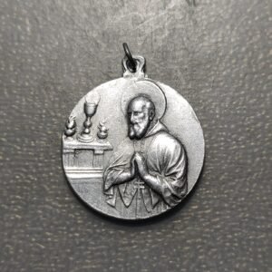 MEDALLA RELIGIOSA VIRGEN DEL PERPETUO SOCORRO SAN GREGORIO MAGNO ALUMINIO