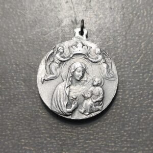 MEDALLA RELIGIOSA VIRGEN DEL PERPETUO SOCORRO SAN GREGORIO MAGNO ALUMINIO