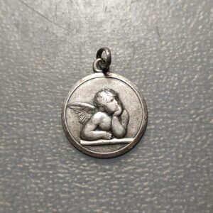 MEDALLA RELIGIOSA SAN ANGEL QUERUBIN PROTECTOR LA MEDALLA DE LOS PATRONOS PLATA