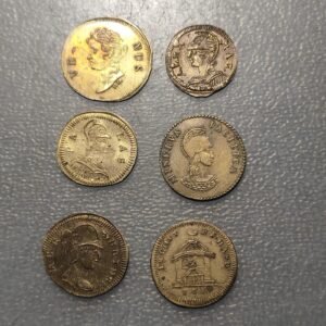 FRANCIA ITALIA ALEMANIA LOTE DE 6 JETONES SPIEL MARKE TEMA MITOLOGICO 17-20 mm