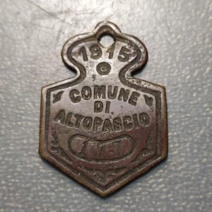 ITALIA TOSCANA ALTO PASCIO PLACA LUCCA 1915 PARA ANIMALES? 37x31mm