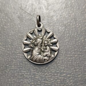 MEDALLA RELIGIOSA SAN JOSE MEDALLA CALADA METAL PLATEADO