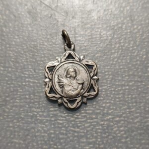 MEDALLA RELIGIOSA SANTA LUCIA MEDALLA CALADA METAL PLATEADO