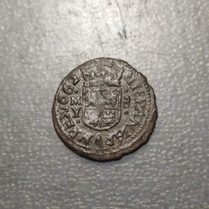 ESPAÑA MADRID FELIPE IV 8 MARAVEDIS 1662 Y (M VERTICAL)