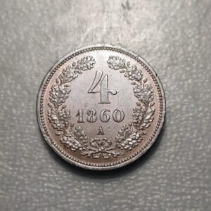 AUSTRIA 4 KREUZER 1860 A EBC/EBC+ BRILLO ORIGINAL