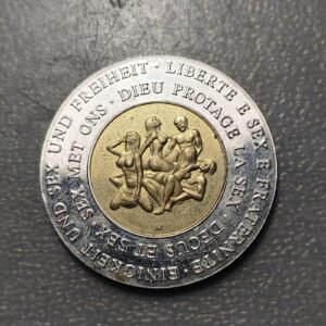 ALEMANIA GERMANY MEDALLA FICHA EROTICA 1995 BIMETALICA 35mm