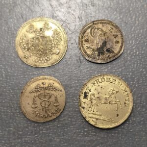 ALEMANIA GERMANY AUSTRIA LOTE DE 4 FICHAS DE JUEGO SPIEL MARKE 18-22mm