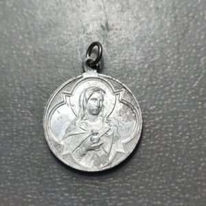MEDALLA RELIGIOSA SAGRADO CORAZON DE JESUS SAGRADO CORAZON DE MARIA ALUMINIO