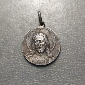 MEDALLA RELIGIOSA 1915 SAGRADO CORAZON DE JESUS 25 ANIVERSARIO SACERDOCIO PLATA
