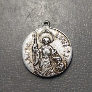 MEDALLA RELIGIOSA VALENCIA SANTA LUCIA COFRADIA FUNDADA EN 1400 ALUMINIO