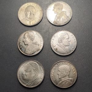 LOTE DE 5 MEDALLAS RELIGIOSAS VARIOS PAPAS 35mm