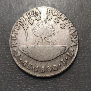 BOLIVIA 4 SOLES 1830 MBC PLATA