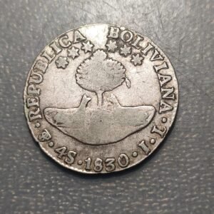BOLIVIA 4 SOLES 1830 MBC PLATA