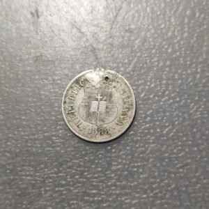 REPUBLICA DOMINICANA 1 1/4 CENTAVOS 1888 A AGUJERO HOLED ESCASA