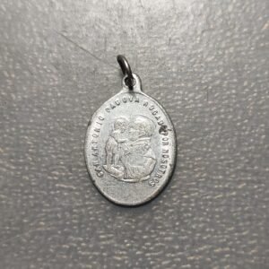 MEDALLA RELIGIOSA ITALIA SAN FRANCISCO DE ASIS SAN ANTONIO DE PADUA METAL BLANCO