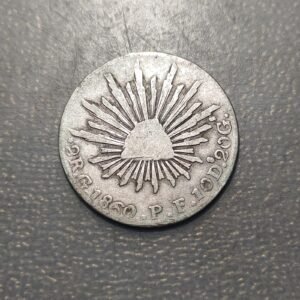 MEXICO 2 REALES 1860 MBC PLATA
