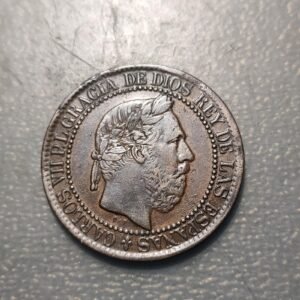 ESPAÑA GUERRA CARLISTA CARLOS VII 10 CENTIMOS 1875 MBC-