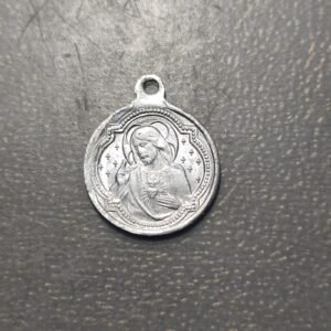 MEDALLA RELIGIOSA ZARAGOZA VIRGEN DEL PILAR SAGRADO CORAZON DE JESUS ALUMINIO