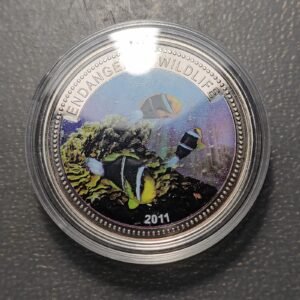 PALAU 1 DOLLAR 2011 FAUNA ACUATICA EN PELIGRO PECES ANIMALES CON CAPSULA