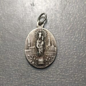 MEDALLA RELIGIOSA ZARAGOZA VIRGEN DEL PILAR SAGRADO CORAZON DE JESUS PLATA