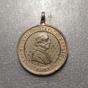 MEDALLA RELIGIOSA ITALIA ROMA 1854 PAPA LEON XIII MARIA INMACULADA BRONCE