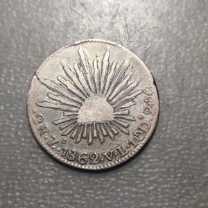 MEXICO 2 REALES 1862 MBC PLATA
