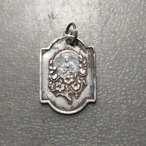 MEDALLA RELIGIOSA 1893 SAGRADO CORAZON DE JESUS MEDALLA PRIMERA COMUNION PLATA
