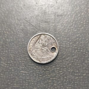 ESTADOS UNIDOS USA EEUU 1/2 DIME HALF DIME 1840 AGUJERO HOLED