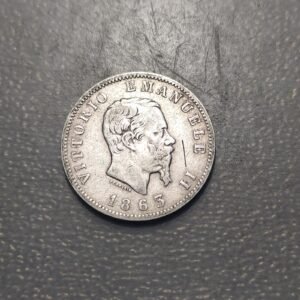 ITALIA REINO VITTORIO EMANUELE II 1 LIRA 1863 M ESCUDO MBC-/MBC