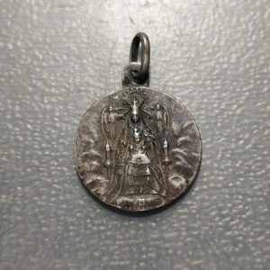 MEDALLA RELIGIOSA BARCELONA N.S. DE LA MERCE SAGRADO CORAZON JESUS PLATA