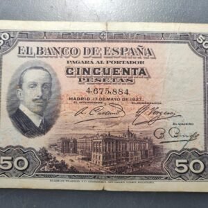 ESPAÑA 50 PESETAS 17/05/1927 P-72a BC+