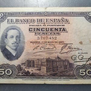 ESPAÑA 50 PESETAS 17/05/1927 P-72a BC+