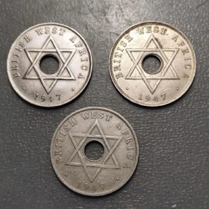 BRITISH WEST AFRICA LOTE DE 3 MONEDAS 1 PENNY