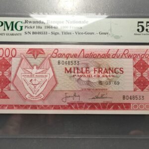 RUANDA RWANDA 1000 FRANCS 1964-1969 P-10a 55 AU SS