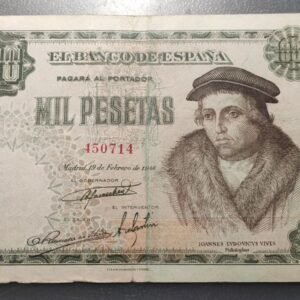 ESPAÑA 1000 PESETAS 19/02/1946 P-133 BC+/MBC-