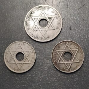 BRITISH WEST AFRICA LOTE DE 3 MONEDAS
