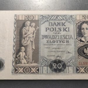 POLONIA POLAND 20 ZLOTYCH 1936 P-77 MBC-