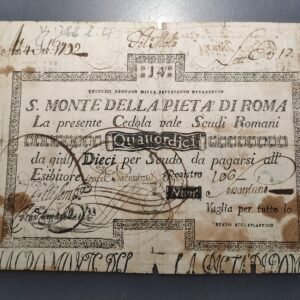 ESTADOS PAPALES PAPAL STATES ROMA SACRO MONTE PIETA 14 SCUDI (1785-1797)