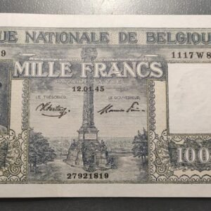 BELGICA BELGIUM 1000 FRANCS 12/01/1945 P-128b SC-