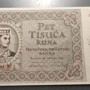 CROACIA CROATIA 5000 KUNA 1943 P-14 EBC+